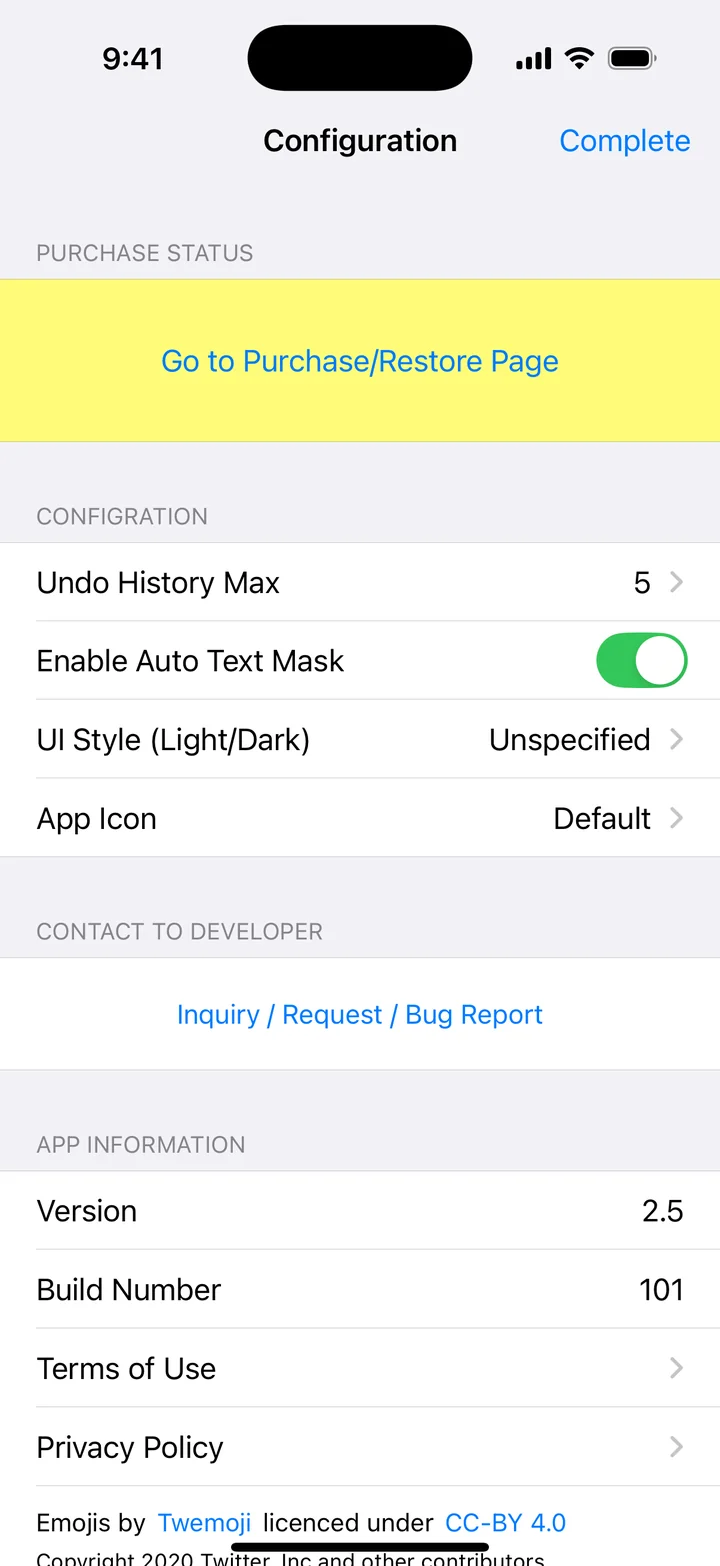Settings for enabling automatic text mosaics